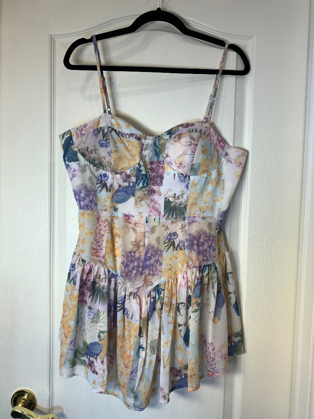 Cider Floral Corset Mini Dress Birds Print Bustier Size L